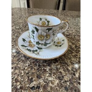 Queens Rosina Fine Bone China Centenary Year Floral Teacup & Saucer England VTG‎